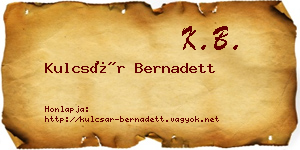 Kulcsár Bernadett névjegykártya