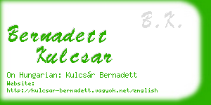 bernadett kulcsar business card