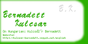 bernadett kulcsar business card